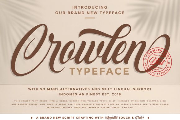 Crowlen: A Charming Script Font for Elegant Branding