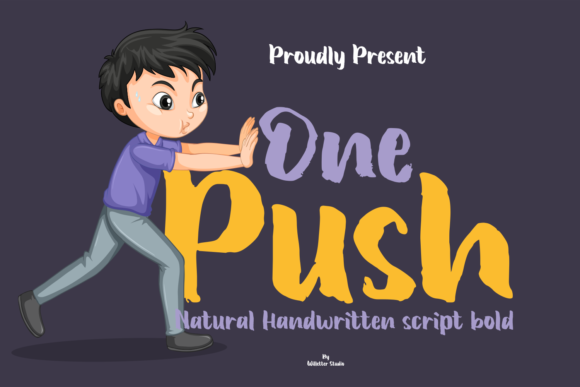 One Push: A Chunky Handwritten Font for Makers